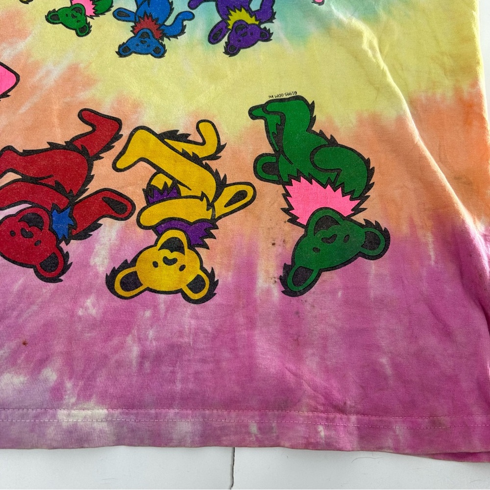 Vintage Y2K Grateful Dead Shirt Mens Medium Multicolor Dancing Bear Tie Dye - Picture 9 of 10